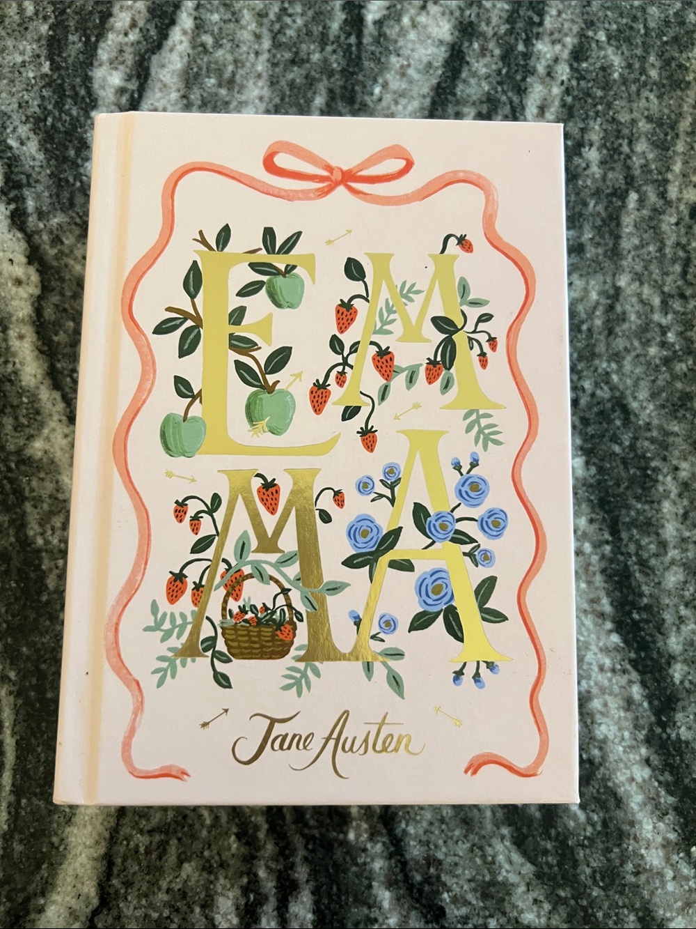Jane Austen 'Emma' Decorative Floral Hardcover - Pink